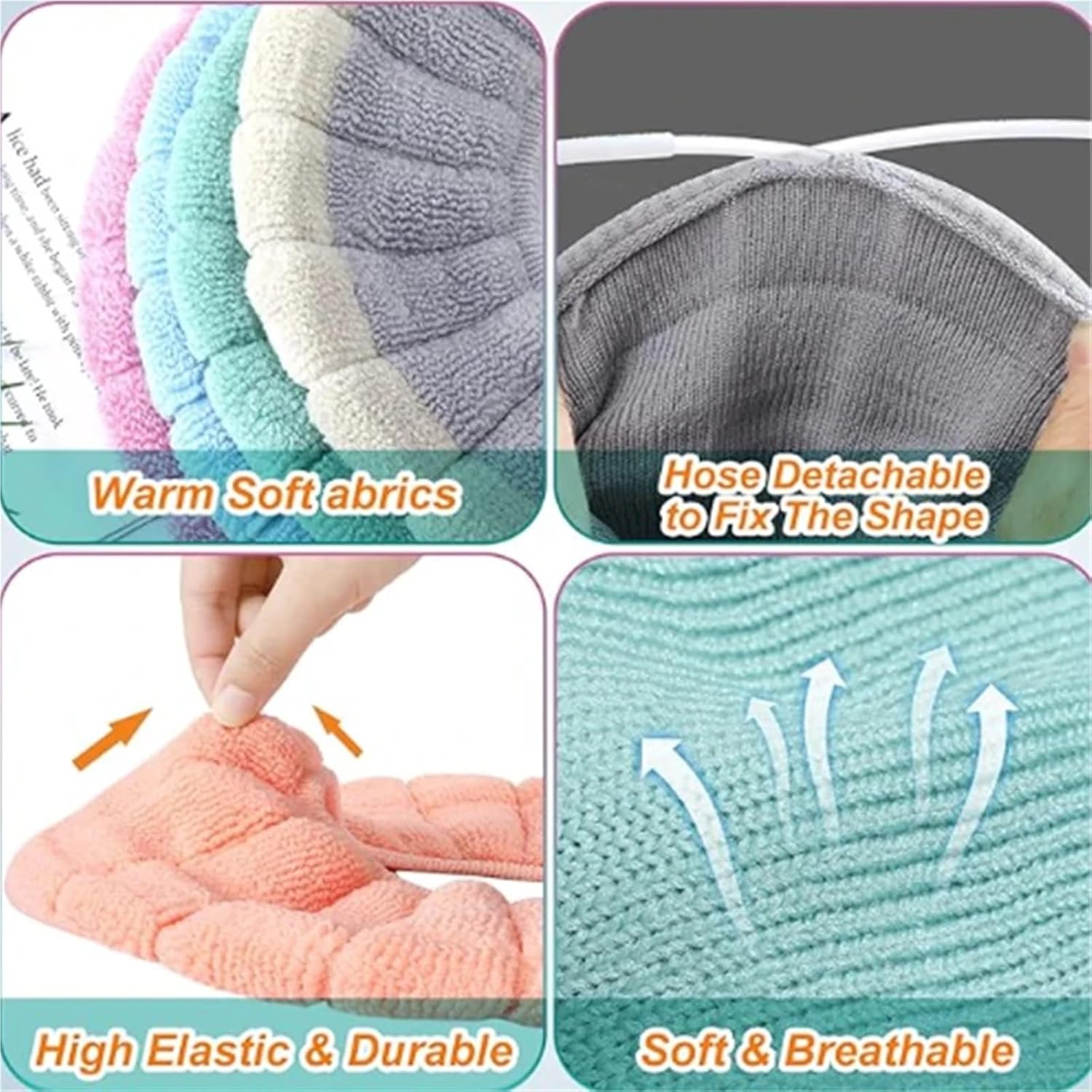 4pcs Toilet Seat Cover, Soft and Comfortable, Fits Most Toilets, Anti-Slip, Highly Absorbent, Perfect for Home Use(Multi-Colored)