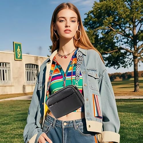 Miniatura 2 de Bolsos cruzados pequeños para mujer, de cuero vegano, cangureras cruzadas, bolso cruzado pequeño de hombro