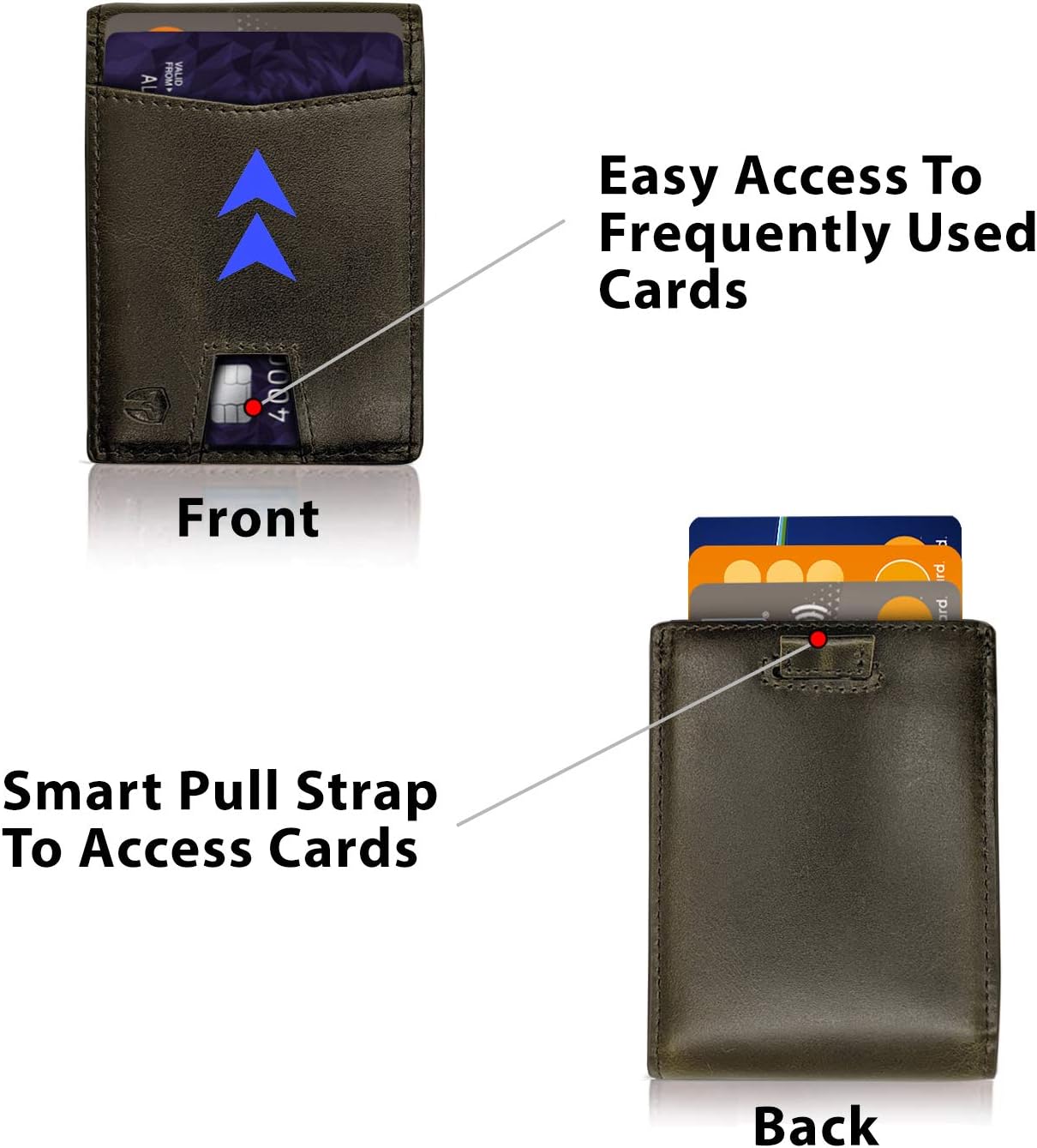 Bryker Hyde Slim Vertical Bifold RFID Blocking Full Grain leather Wallet for Men, Front Pocket, Bill/Receipt pocket and Pull Tab Card Slot (Soft Black w/Pull Out Card Pocket)