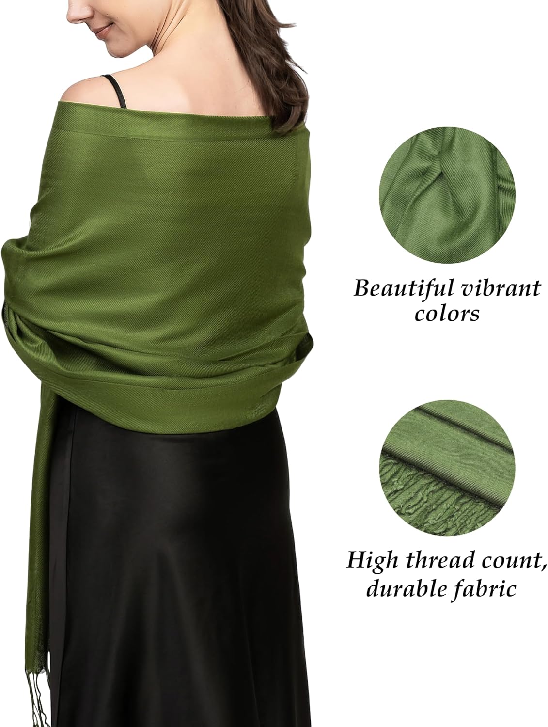 Achillea Soft Silky Pashmina Scarf for Women – Shawl Wrap for Evening Dresses, Bridesmaids, Weddings & Everyday Wear - Image 2