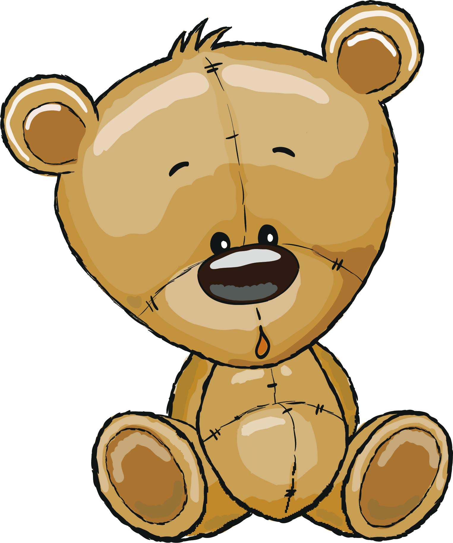 Amazon.com: Cute Baby Animal Love Kids Learning Toy Cartoon Vinyl Sticker  (12" Tall, Bear Brown) : Toys & Games