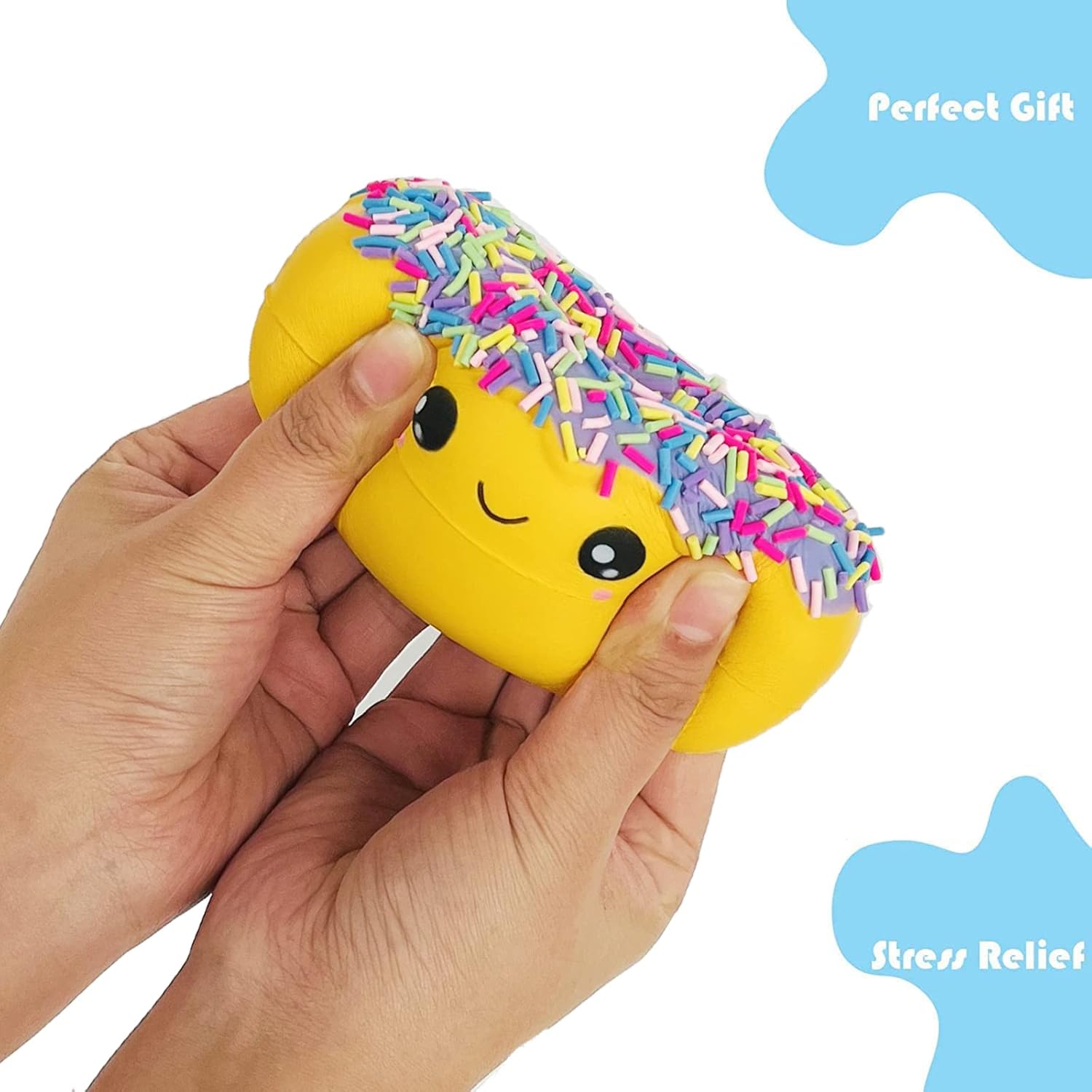 Rainbow Donut Squishys Toy, Slow Rising, Stress Relief, Fun, and Cute Plaything Perfect for Birthday Gift and Decoration