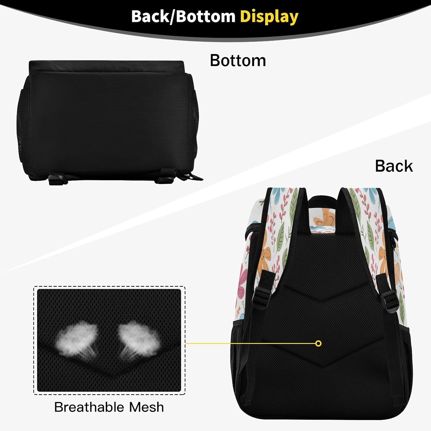 Cute Cartoon Flowers Cooler Backpack 36 Cans Leakproof Waterproof Backpack Cooler Bag Beach Accessories Travel Camping Fishing Backpack for Women Men