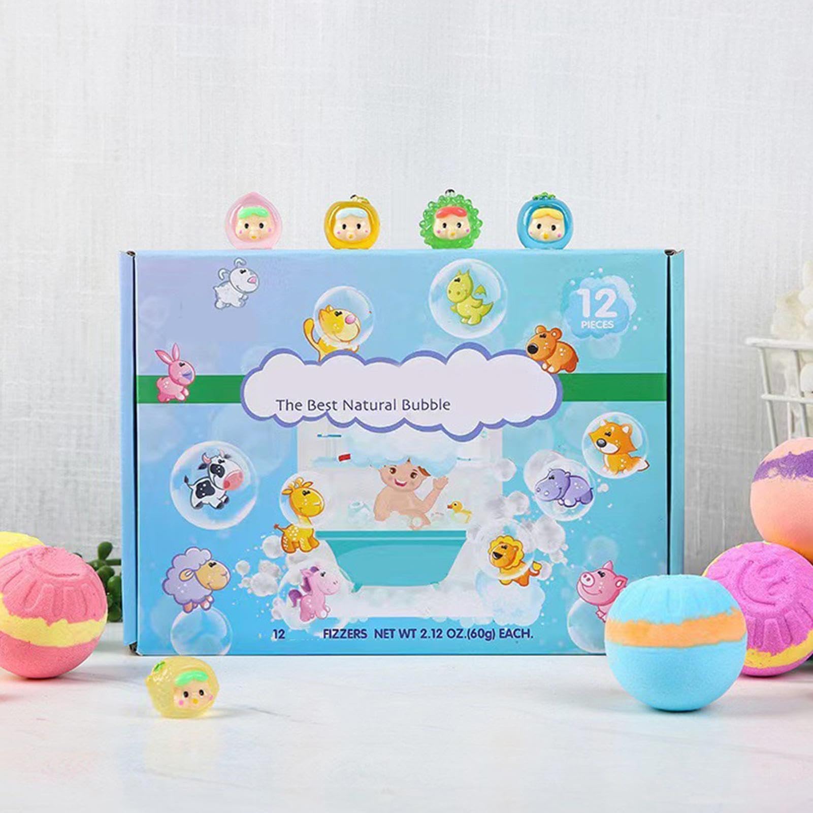 Kulki do kąpieli dla dzieci 12 sztuk | Bubble Bath Bombs Bathroom Shower Travel Hotel, Basen, Prezent, Przedszkole
