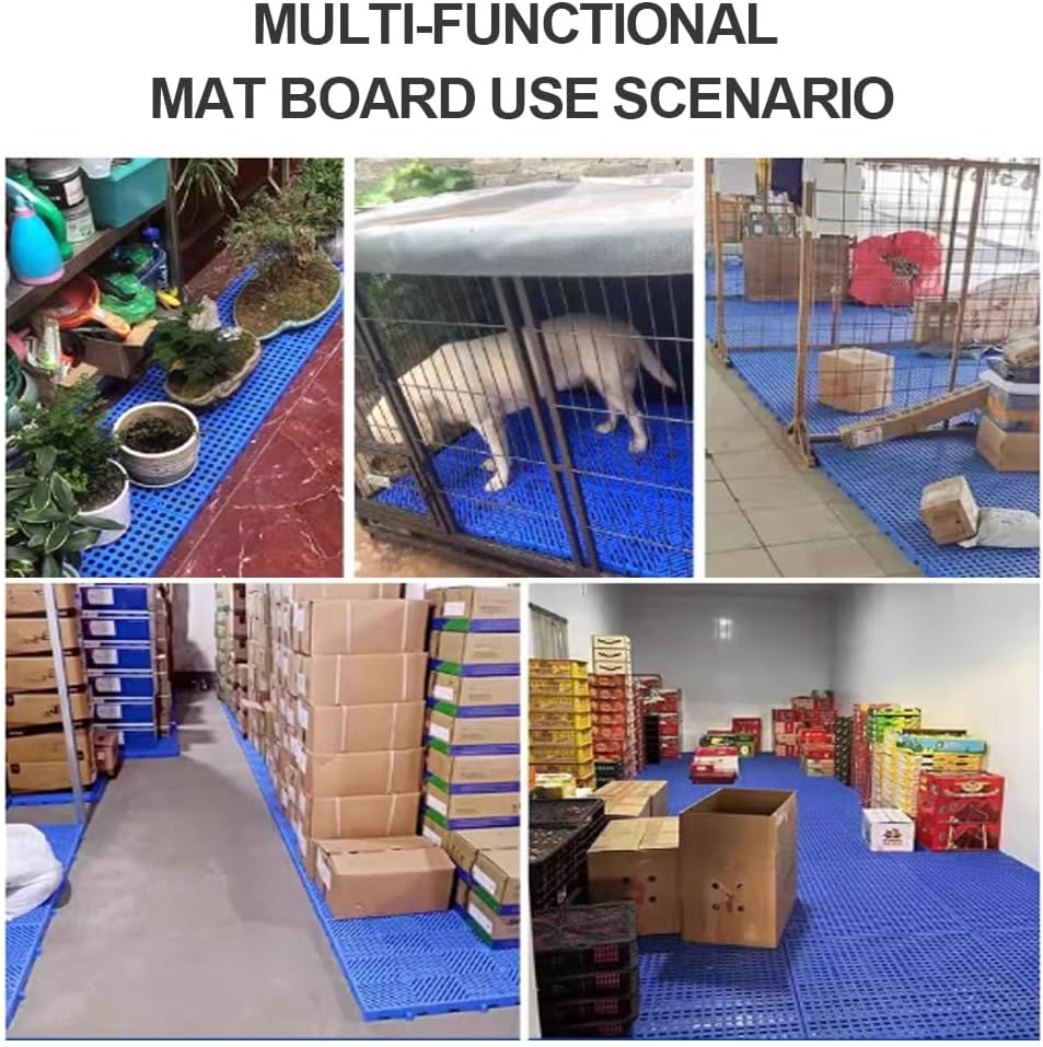 Interlocking Storage Plastic Pallets,Outdoor Floor Tiles,Plastic Grating For Outdoor Flooring,Grass Protection Mats,Warehouse Storage,Basements,Kitchens(White,23.6x11.8x1.2in)