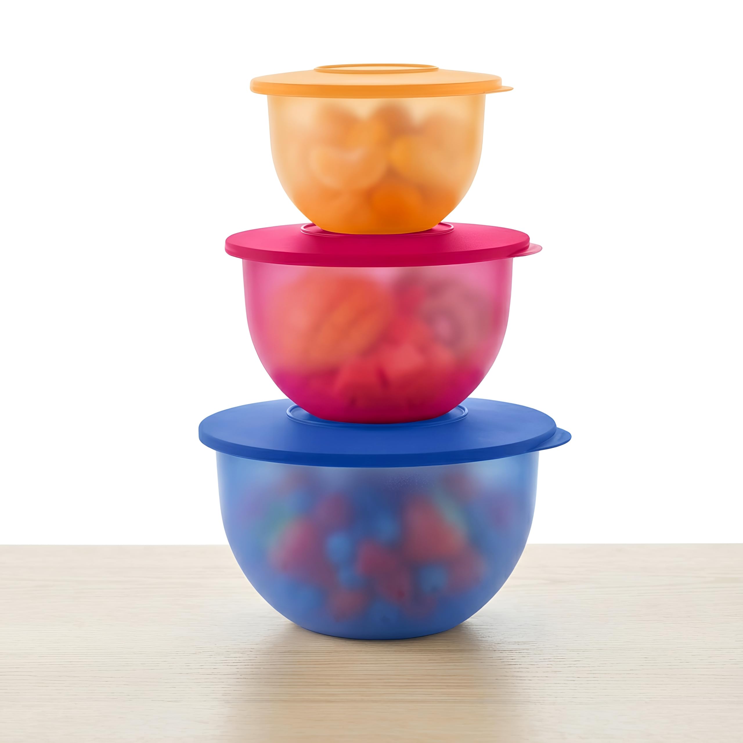 Tupperware Set di 6 ciotole classiche, 3+3 coperchi, lavabili in lavastoviglie, senza BPA, contenitori ermetici per alimenti a prova di perdite, per frigorifero e dispensa