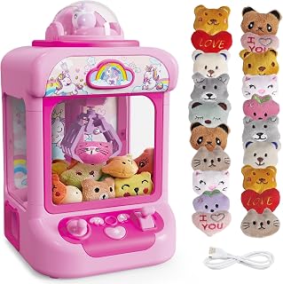 Marlrin Unicorn Claw Machine for Kids - Mini Arcade Grabber with 20 Plush Toys, Lights, Sounds & Powerful 360° Claw, Ideal Birthday Party Gift
