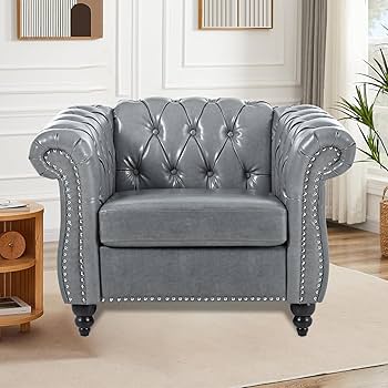 Amazon.com: Chesterfield 2 Piece Set, Modern Faux Leather 3 Seater