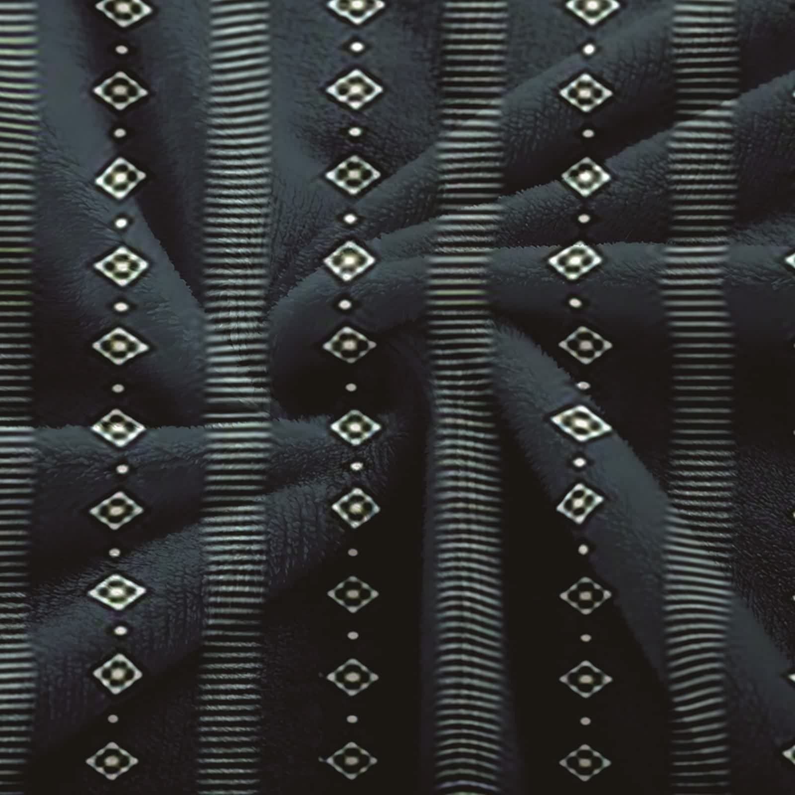 Coperta Invernale Flanella,Coperta Invernale da Divano Motivo a Righe e Quadrati Nero Grigio Coperta da Divano 180x240cm