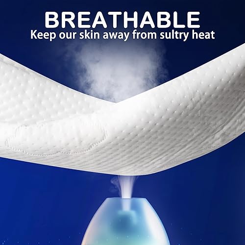 Miniatura 6 de Almohadas refrescantes de espuma viscoelástica para dormir profundamente, almohada para el cuello con funda extraíble y lavable, almohada de