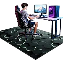 Floor Protector Game Chair Rugs, Gaming Rug for Boys Bedroom, Boys Rug with 3D Printed Game 40 x 60cm Gaming Area Rugs for Living Room Playroom, Machine Washable Non-Slip Carpet Decor