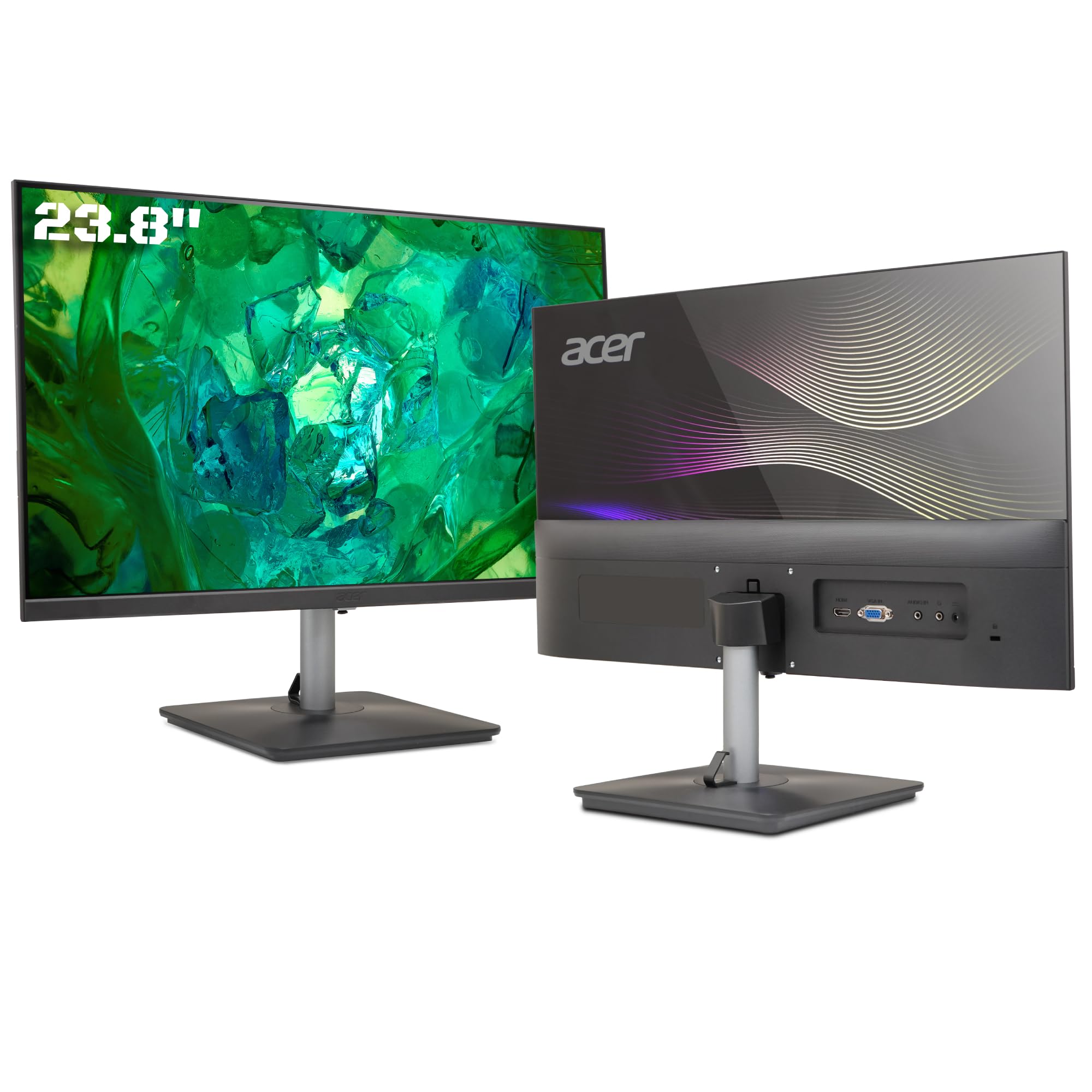Acer RS242Y 23.8 Inch Full HD IPS Ultra-Thin (6.9mm) Backlit LED Monitor I Color Patterned Back Mood Light I Dual Glass Design, Sleek Metal Frame I 1 MS, 100Hz I 1xHDMI 1xVGA I Speakers I Eye Care (B0CVXMVL3Q) Amazon Price History, Amazon Price Tracker