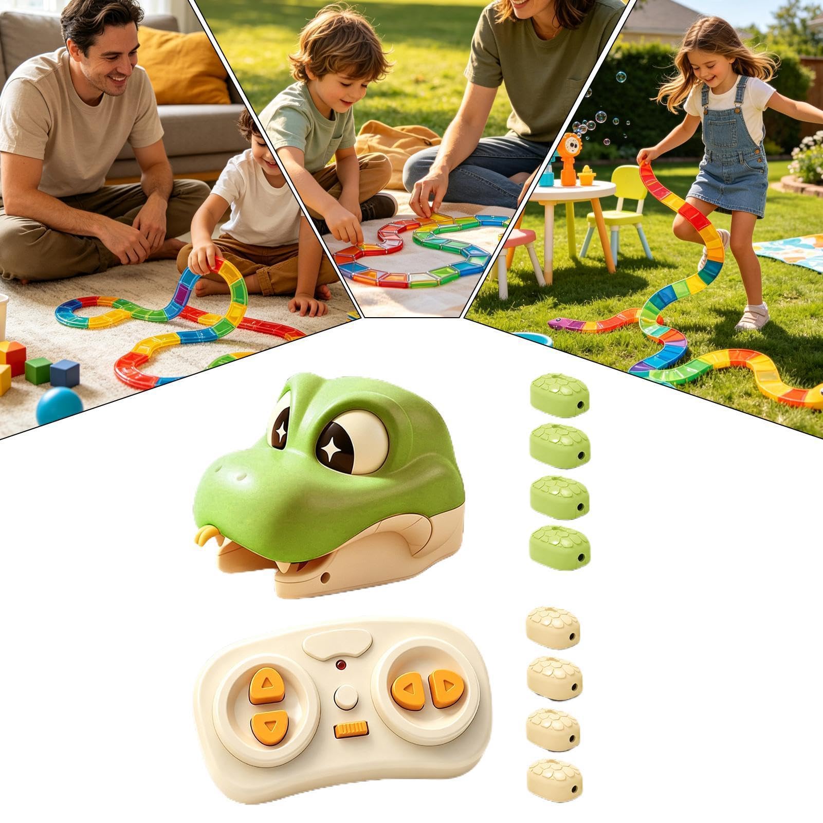Generico Set Di Elettrico Per Bambini Genitore-Figlio Serpente Magnetico | Con Giocattoli Striscianti Telecomandati Con Suono E Luce Per Piccoli Compleanno Casa E Sala Giochi