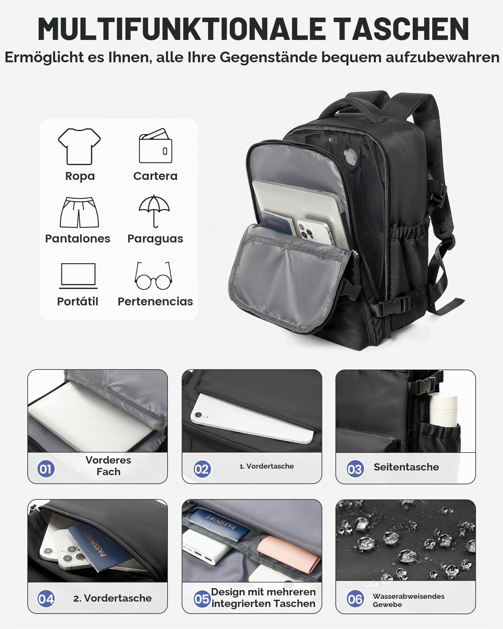 Vakuum Rucksack mit pumpe Ryanair Handgepäck 40x30x20 Damen Herren Wizzair Handgepäck 40x30x20 Vakuum Reiserucksack mit pumpe Easyjet Wasserdicht Vacuum Backpack Airbag Rucksack Schwarz