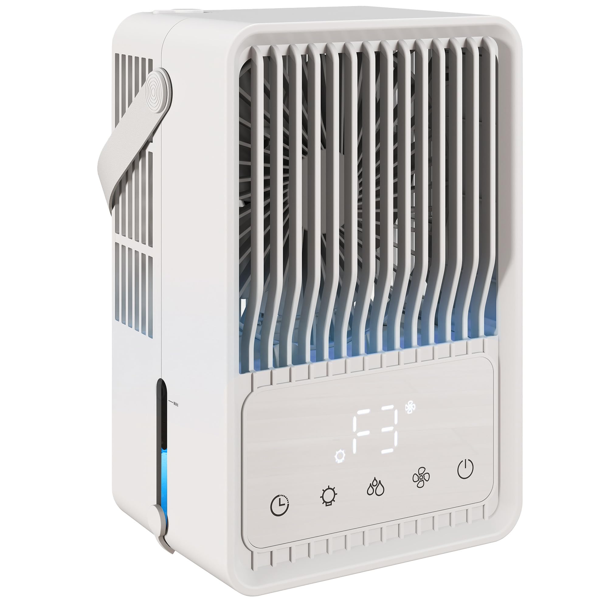 Homcom Unisex White Desk Fan With Humidifier Rgb Light 23.2 Cm In