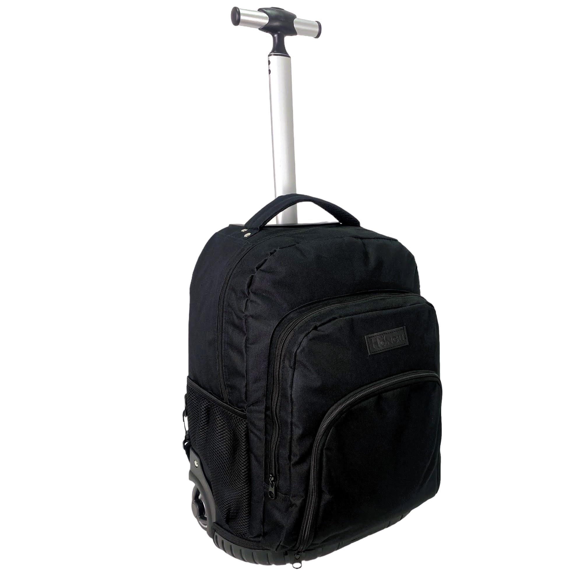 COSHANO Mochila con ruedas escolar carro para el colegio Niña Niños Grande Bolsas Escolares Trolley Bag Infantil Patineta (Negro)