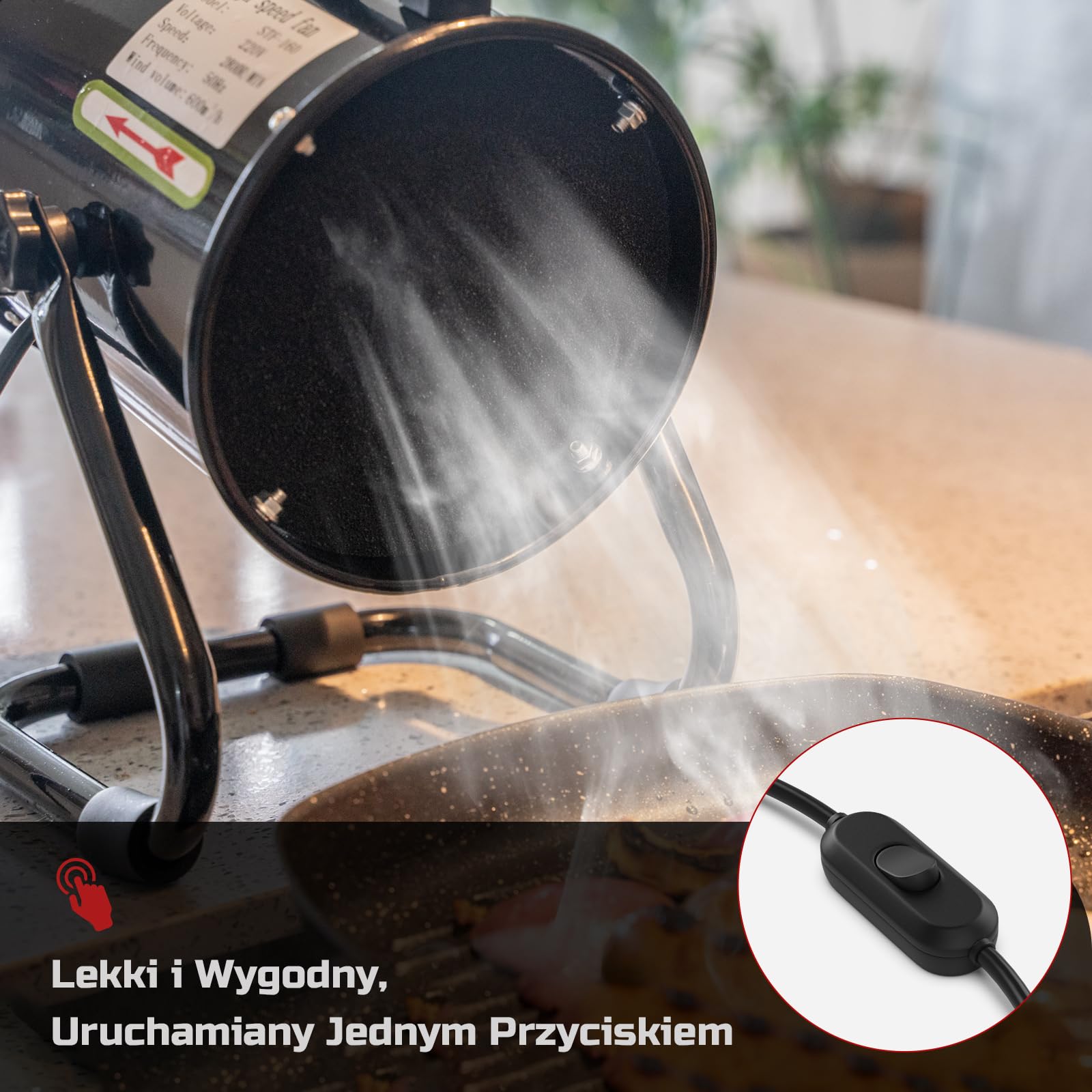 Przenośny Okap Kuchenny 40W 600m³/h Wentylator Wyciągowy ze Stopu Aluminium z 10 Filtrami Węglem Aktywnym/120° Regulowany/Niski Poziom Hałasu - do Wentylacji i Wyciągowej w Wewnętrznym BBQ/RV