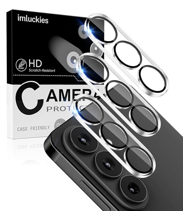 imluckies 3 Pack for Samsung Galaxy S26 Camera Lens Protector, HD Clear Tempered Glass Camera Accessories, 9H Hardness Anti-Scratch Screen Cover, Case Friendly [Not Affect Night Shots], Night Circle by imluckies - Used condition - US$8.33