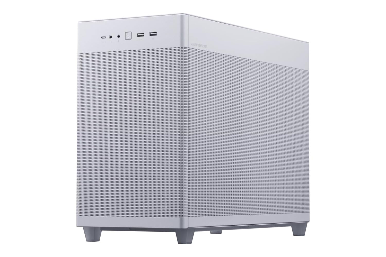 ASUS Prime AP201 TG, obudowa Micro-ATX, 33 litry, panele beznarzędziowe, prawie filtrująca siatka, uchwyt radiatora 360 mm, kompatybilny z kartami graficznymi do 338 mm i standardowym zasilaczem ATX,