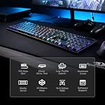 Redragon K619 Horus RGB Clavier mécanique, clavier de jeu filaire ultra-mince avec/faible profil Captures, contrôle des médias dédiés & Interrupteur rouge linéaire, Pro Logiciel pris en charge
