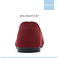 Vista 4 de Obtaom - Zapatos planos de vestir con punta redonda para mujer, sin cordones, estilo ballet, color negro