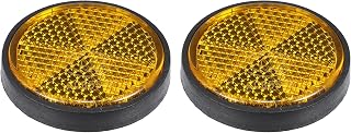 X AUTOHAUX 2pcs M6x1.0 Orange Plastic Universal Screw Mount Reflective Warning Reflector for Motorcycle Bike