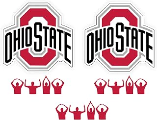 Ohio State Sticker Pack – Featuring Big O Logo and Ohio Hand Sign Silhouette – Pack of 5 Waterproof Vinyl Decals for Cars, Trucks, SUVs, Laptops, Windows, Water Bottles, Coolers, Toolboxes