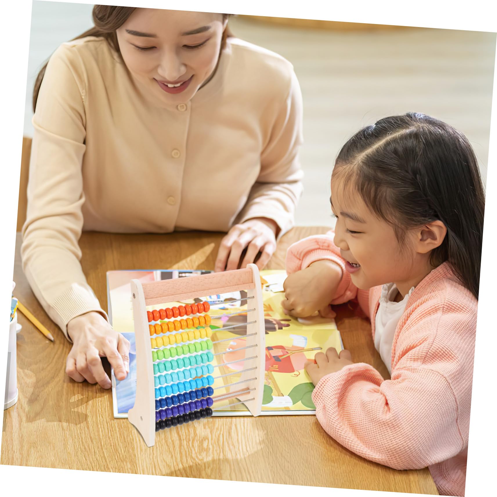 Didiseaon Ábaco de Madera para Niños 13 Niveles, Herramienta Didáctica para Coordinación Mano- y Desarrollo de Habilidades de Cálculo