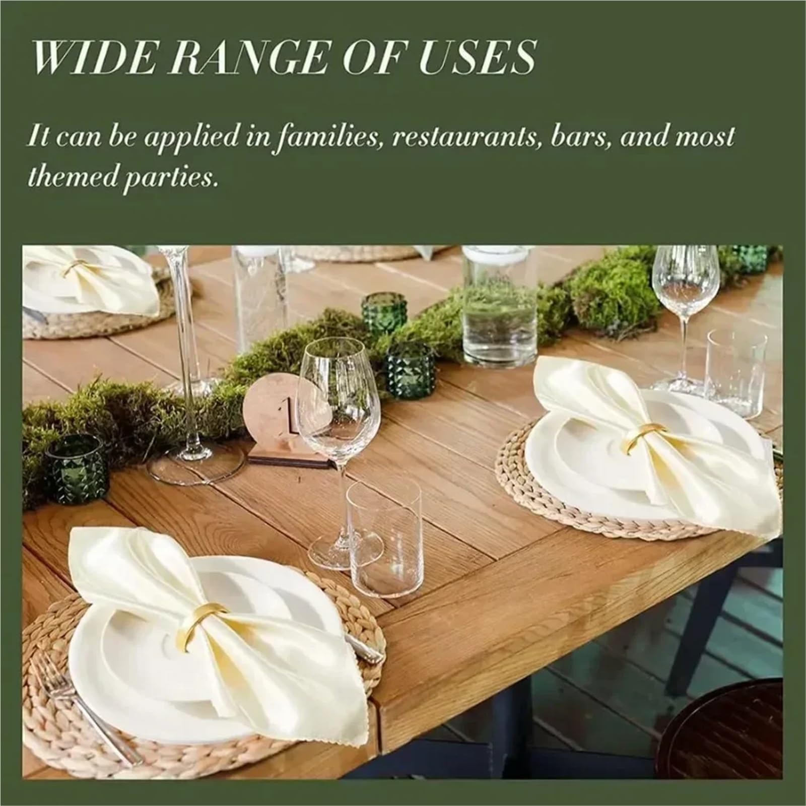 Ronds de Serviette décoratifs, Ronds de Serviette 40 pièces dorés 1,37x0,98 Pouces