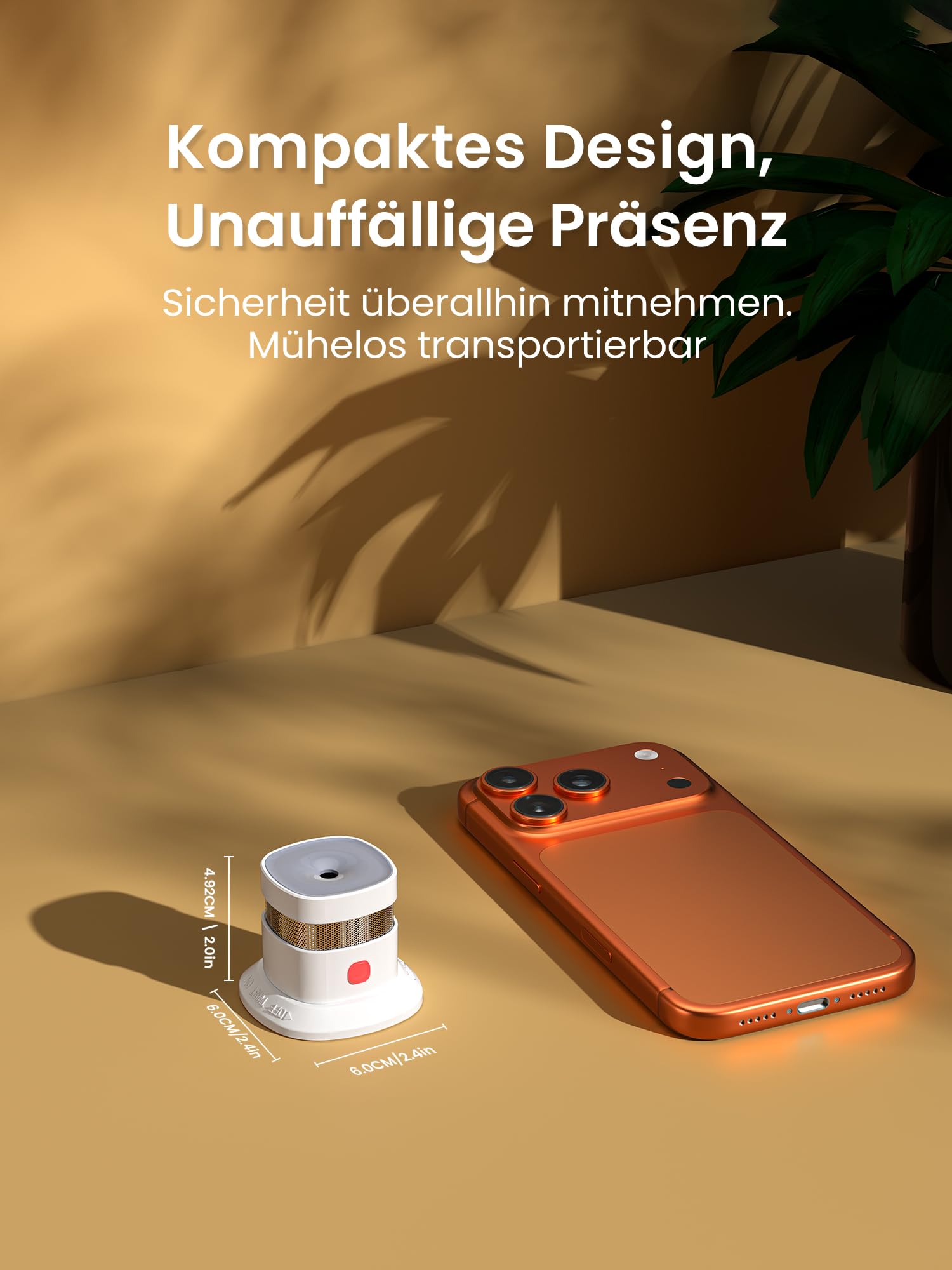 Heiman Rauchmelder Matter Over Thread mit Magnetbefestigung, 5 Jahre wechselbare Batterie, EN 14604, 85 dB, für Apple Home, SmartThings & Home Assistant, Hub Erforderlich, HS1SA-M