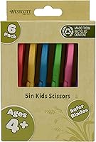 Vista 9 de Westcott Tijeras escolares para niños zurdos y diestros, 5 pulgadas, romo, paquete de 12, surtido