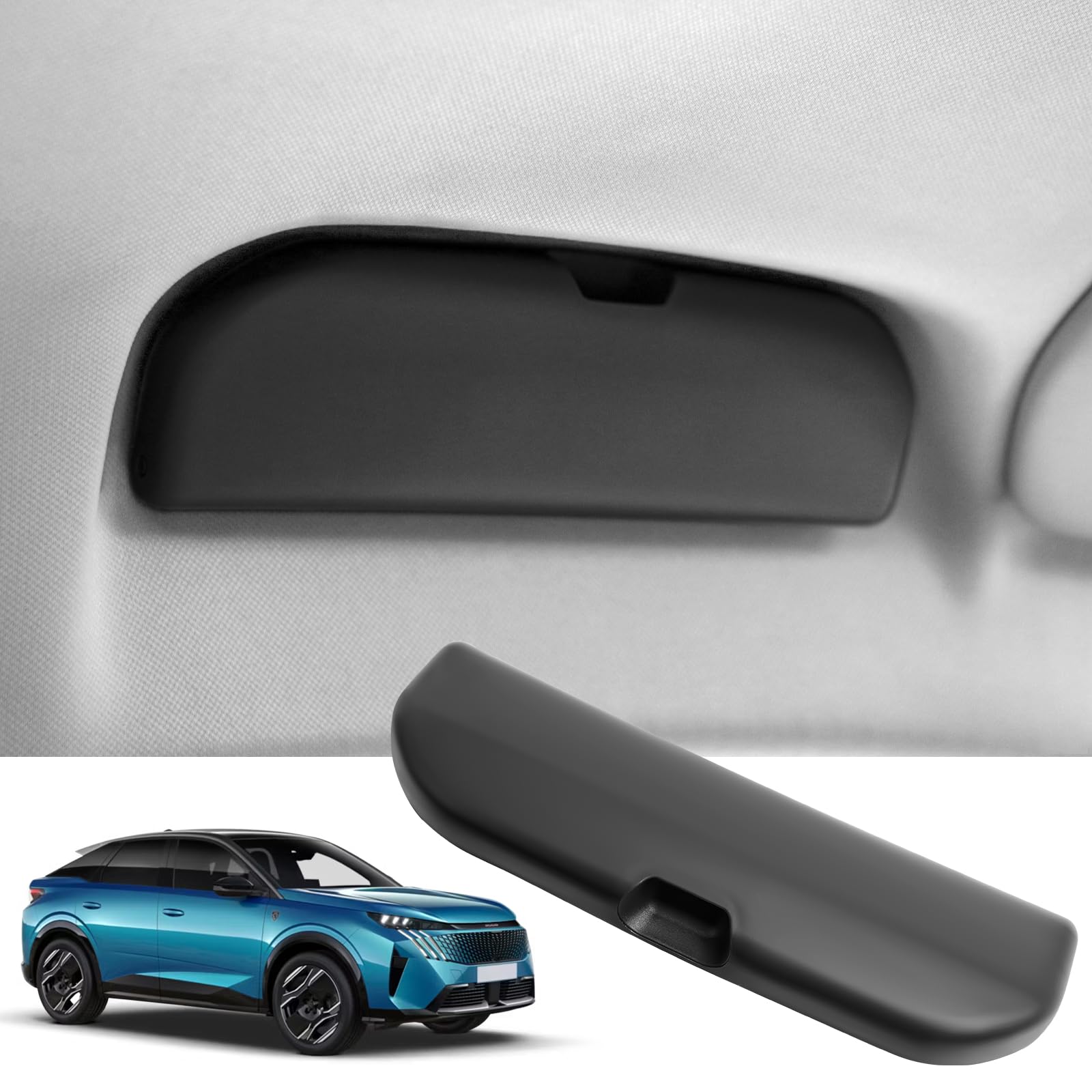 SKTU Custodia per Occhiali da Sole Compatibile con Peugeot 208 2008 308 3008 508 Materiale ABS (Nero)