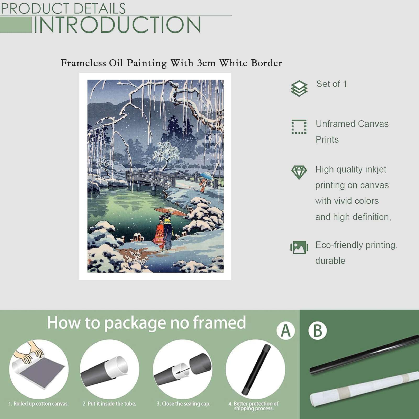 Amazon.com: Canvas Wall Picture Prints Japanese Vintage Style Art