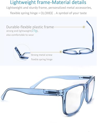 Miniatura 10 de Gafas de lectura grandes para hombre, de gran tamaño, anchas, 2.75, ligeras, claras, con aumento tramposos para hombres con cabeza grande, paquete