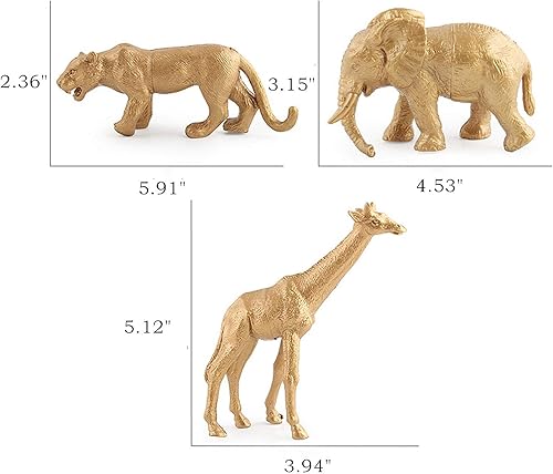 Miniatura 4 de Figuras de animales de safari figuras de animales salvajes juguete de animales para niños pequeños Animal dorado