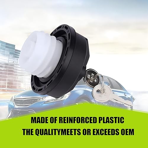 Miniatura 3 de 1 cerradura de tapa de tanque de combustible para automóvil, tapón de sellado de tapa de tanque de combustible ABS con dos llaves a juego,