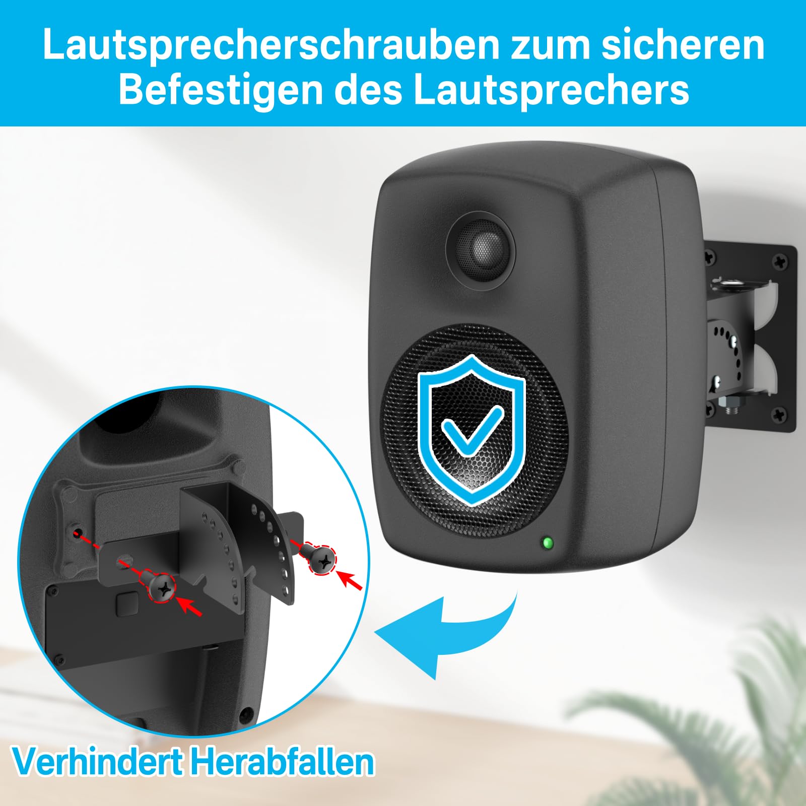 Support mural en métal pour haut-parleur Genelec G1 G2 G3 8010 8020 8030 8320 8330 - Support mural inclinable et pivotant - Support mural en acier robuste avec kit de fixation pour haut-parleur de