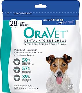 Oravet Dental Hygiene Dog Chews, 28 count, Blue, Small