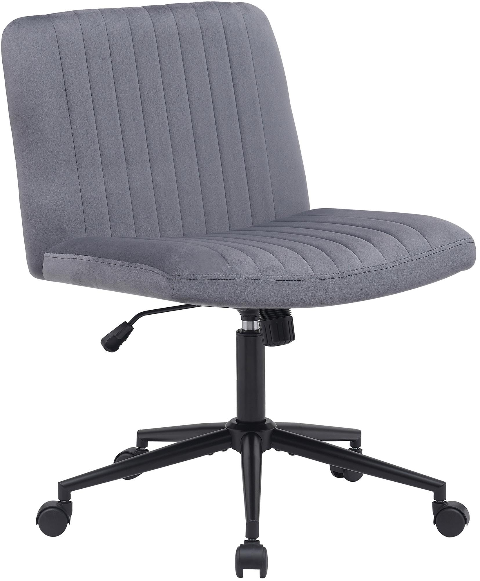 CLP Chaise de Bureau Kingman I Chaise pivotante avec Dossier I Chaise de Bureau rembourrée, réglable en Hauteur et pivotante, Couleur:Gris foncé, Matériel:Velours