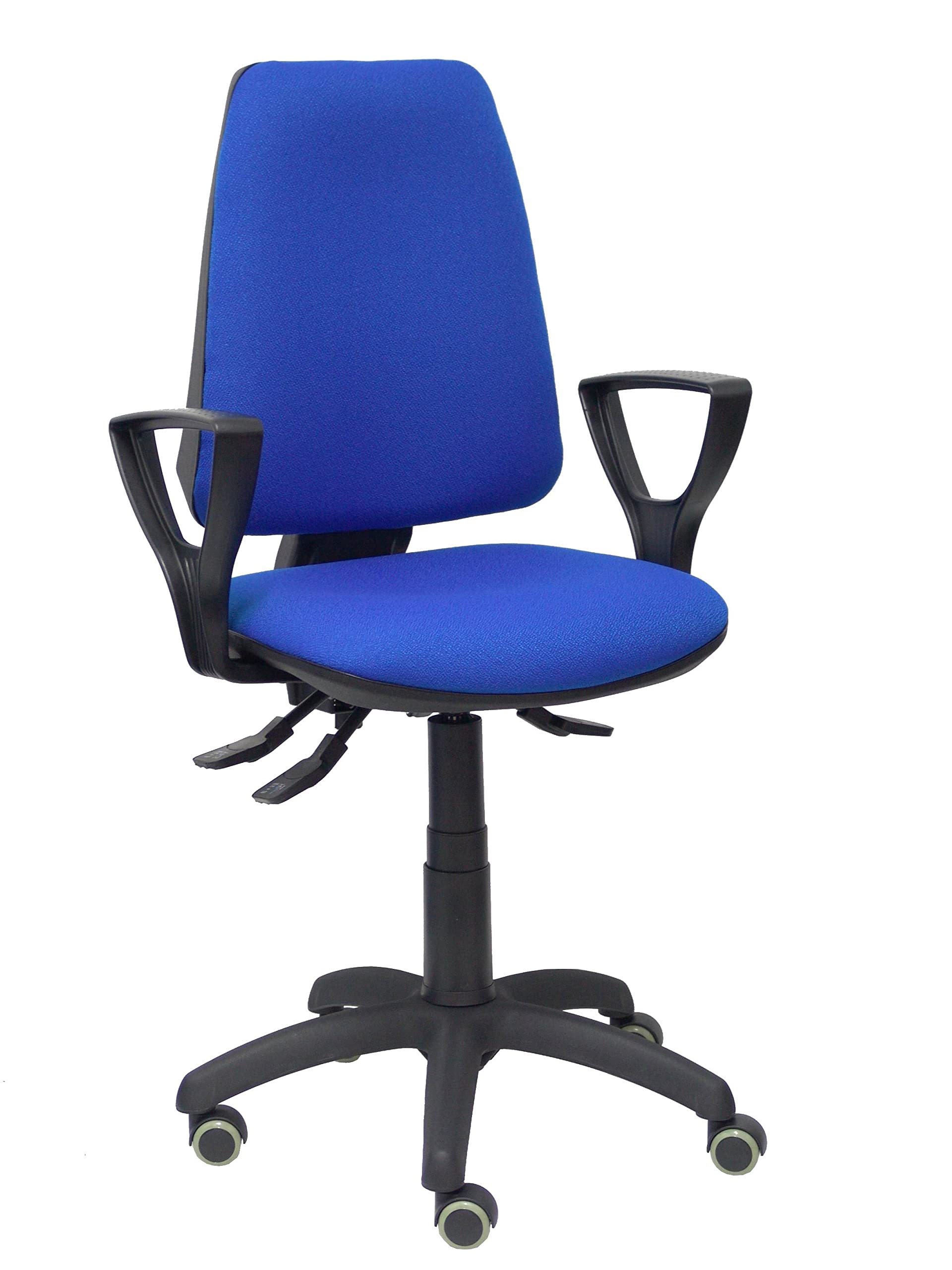Silla Elche S Bali Azul Brazos fijos Ruedas de parqué