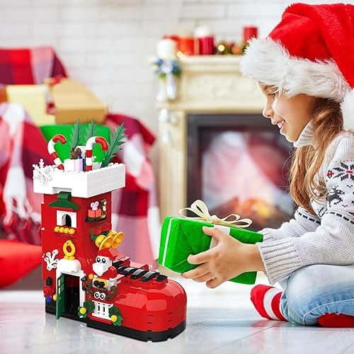 Miniatura 7 de ZYLEGEN Juego de bloques de construcción de regalos de fiesta de Navidad, juguetes de Navidad, mini ladrillos lindos, calendario de Adviento de
