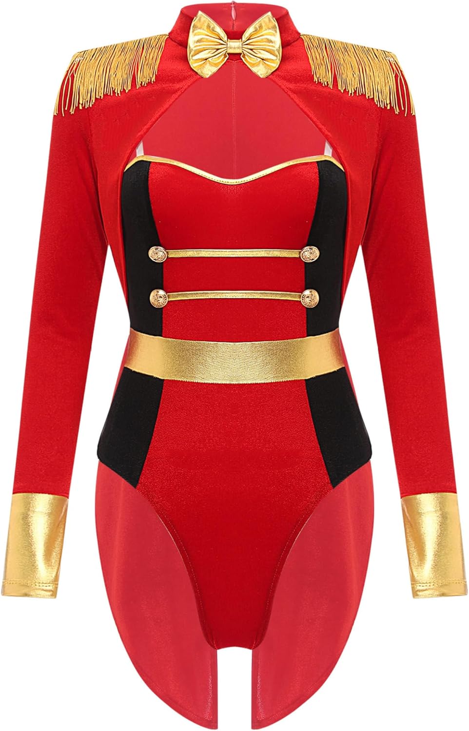 Yartina Sexy Lingerie Set for Women Circus Ringmaster Costume Showmen Tassel Bodysuit Cosplay Costume