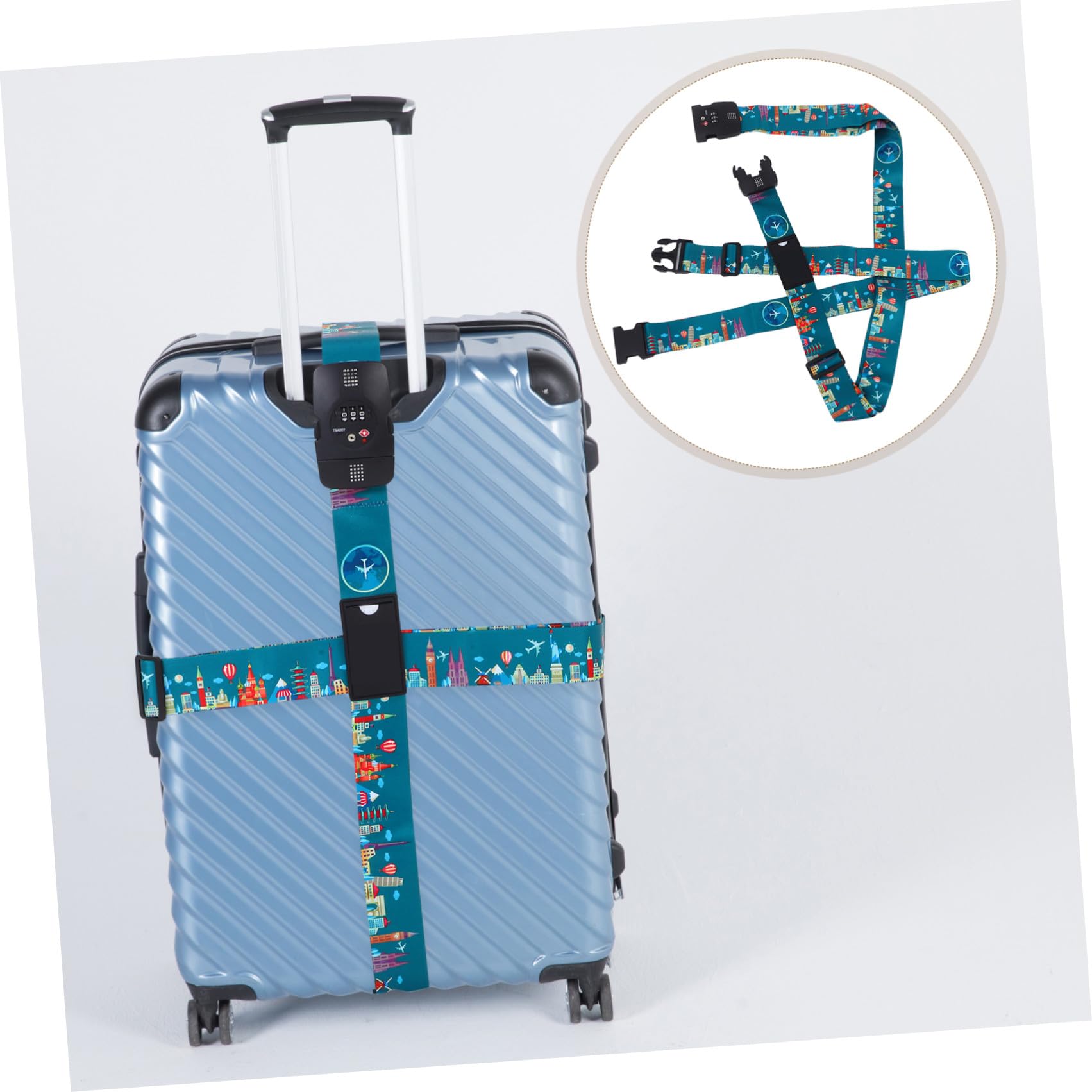 Uonlytech Gepäckband Mit Zahlenschloss Für Koffer, Sicherer Verschluss, Polyester, Kreuzgurt Für Reisegepäck Und Urlaub