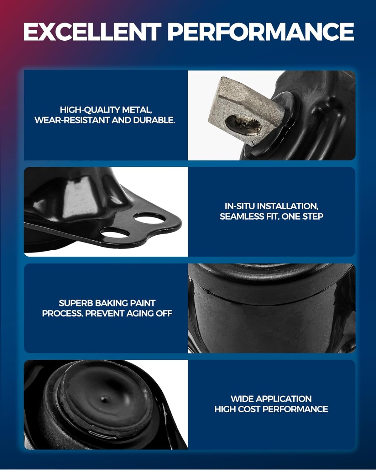 KAX 3PCS Engine Mounts Compatible with Hyundai Sonata 2015-2017 2.4L, Hyundai Sonata 2015 2.0T Replacement A61001 Motor Mounts