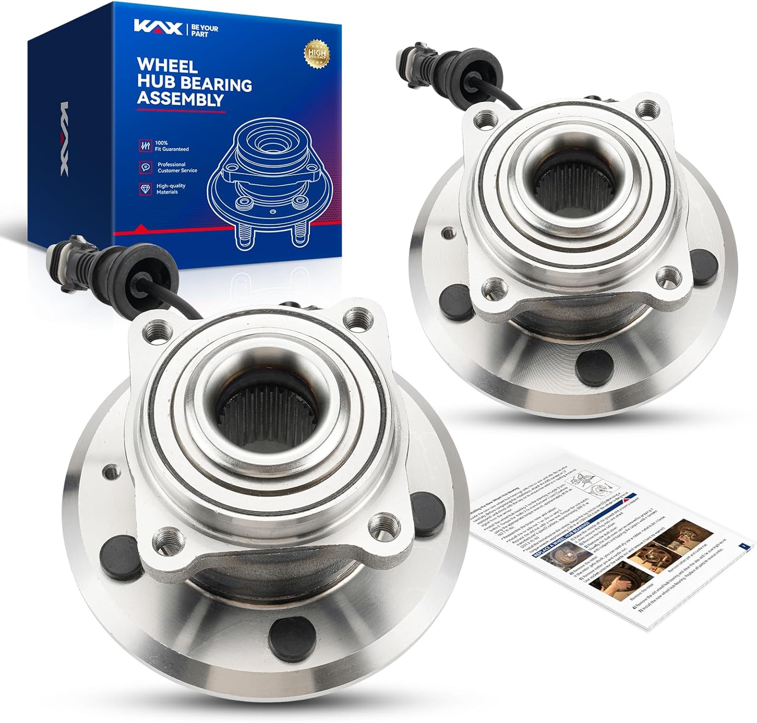 KAX 512358 2PCS Rear Wheel Hub Bearing Compatible with Suzuki XL-7 2007-2009,W/ABS 5 Lugs Wheel Bearing and Hub Assembly