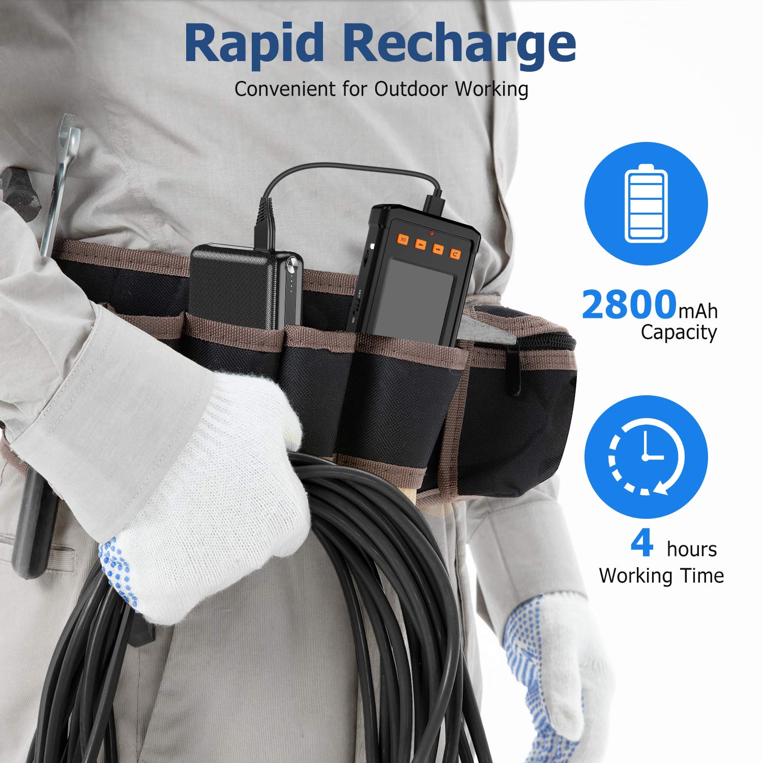 50FT Dual Lens Screen Borescope Camera, Oiiwak Dual Lens Endoscope for