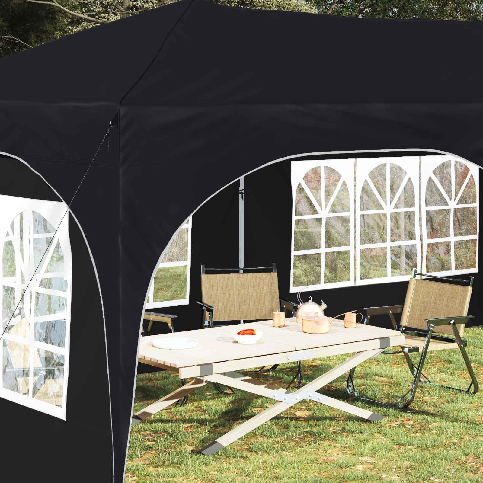 Namiot imprezowy Pop-up, antracyt, tkanina Oxford, 575 x 288 x 245 cm, odporny na warunki atmosferyczne, wodoszczelny, ochrona przed promieniowaniem UV, składany, stabilny, z metalową ramą, do