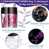 Vista 3 de Thyle 4 piezas de soporte magnético de clip de papel para escritorio dispensador de clip para oficina escolar