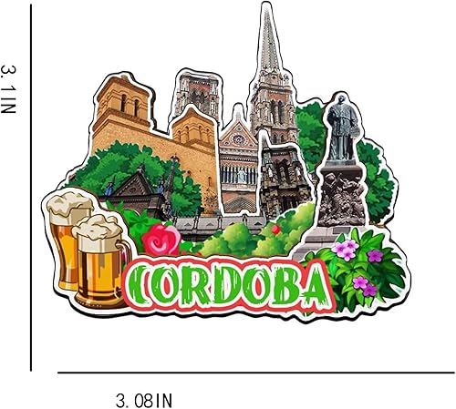 Miniatura 3 de Córdoba Argentina Imán de nevera de madera 3D Monumentos de viaje coleccionables recuerdos decoración hecha a mano -2513