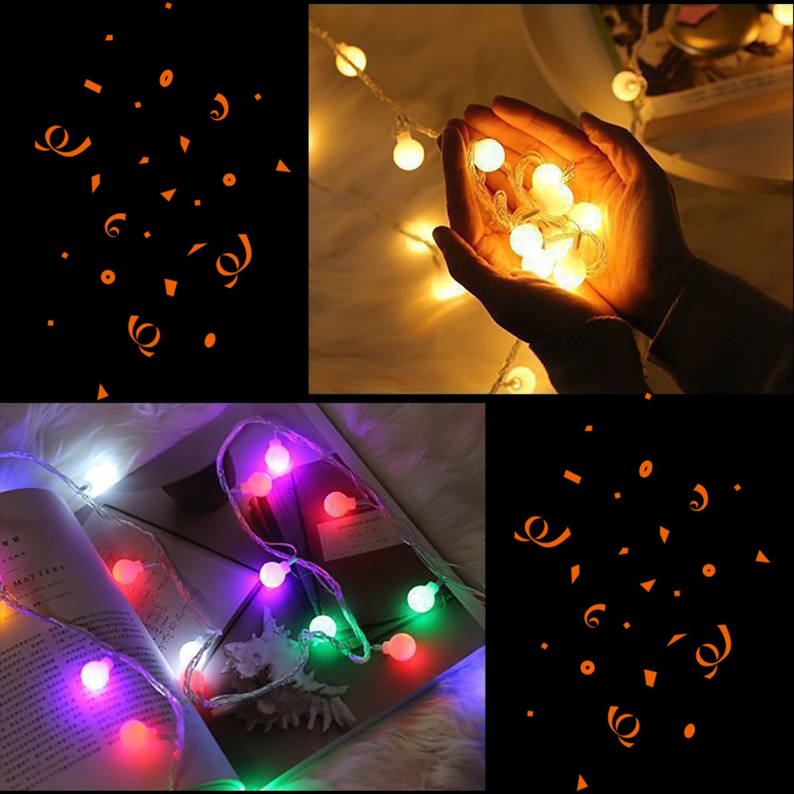 Gartenlichter, Weihnachtsdekor, Lichterketten, LED-Kupferdraht, Umgebungslampe, kreative Lichterketten für Schlafzimmer, Zuhause, Party, Terrasse, Weihnachtsbaum-Dekorationslichter
